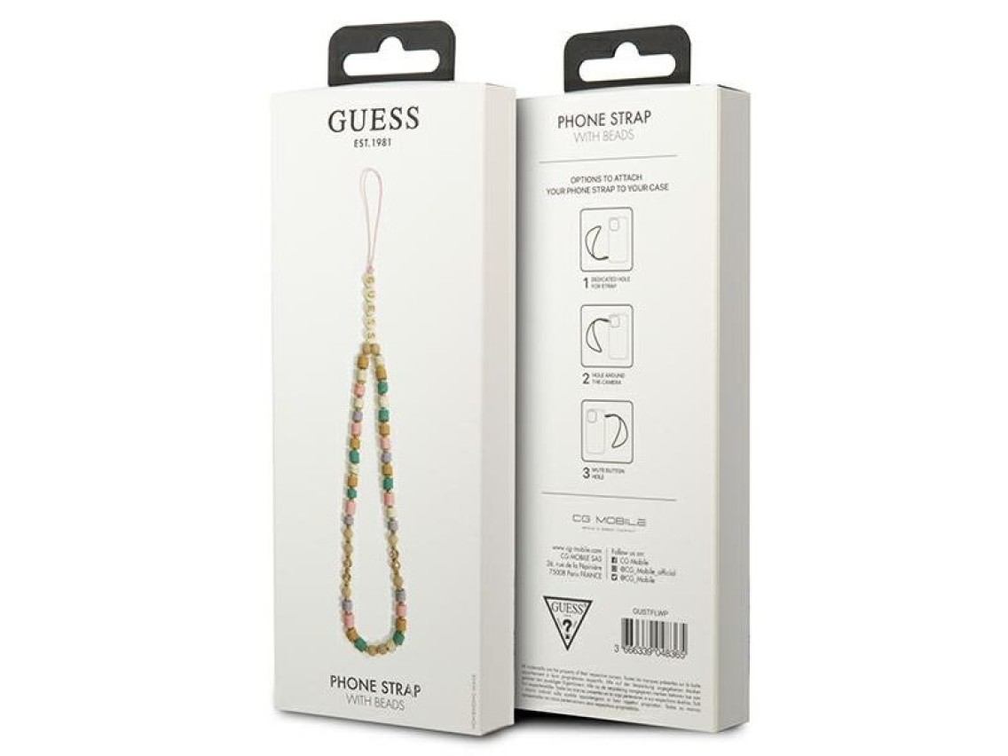 Colgante Guess GUSTFLWP Correa para teléfono rosa/rosa Cuentas Heishi