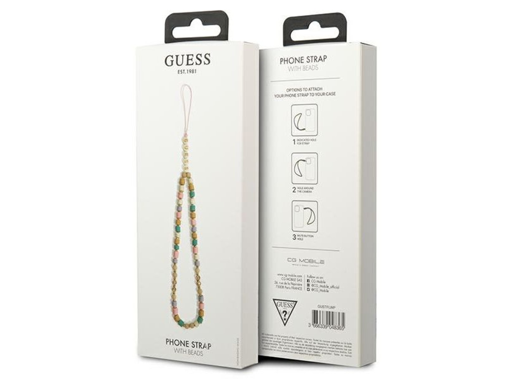 Colgante Guess GUSTFLWP Correa para teléfono rosa/rosa Cuentas Heishi