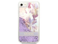Capa Guess Flower Liquid Glitter para iPhone SE 2022 / SE 2020 / 7 / 8 - roxa Capa Guess Flower Liquid Glitter para iPhone SE 2022 / SE 2020 / 7 / 8 - roxa
