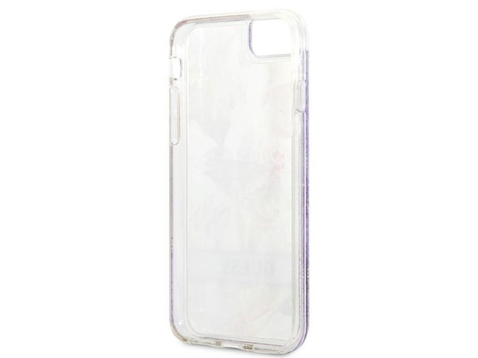 Capa Guess Flower Liquid Glitter para iPhone SE 2022 / SE 2020 / 7 / 8 - roxa