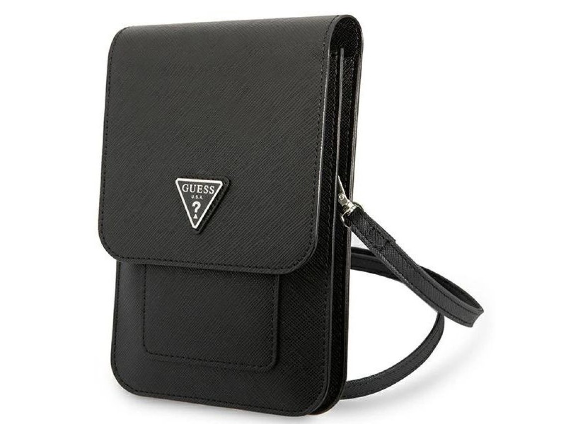Guess Handbag GUWBSATMBK black / black Saffiano Triangle