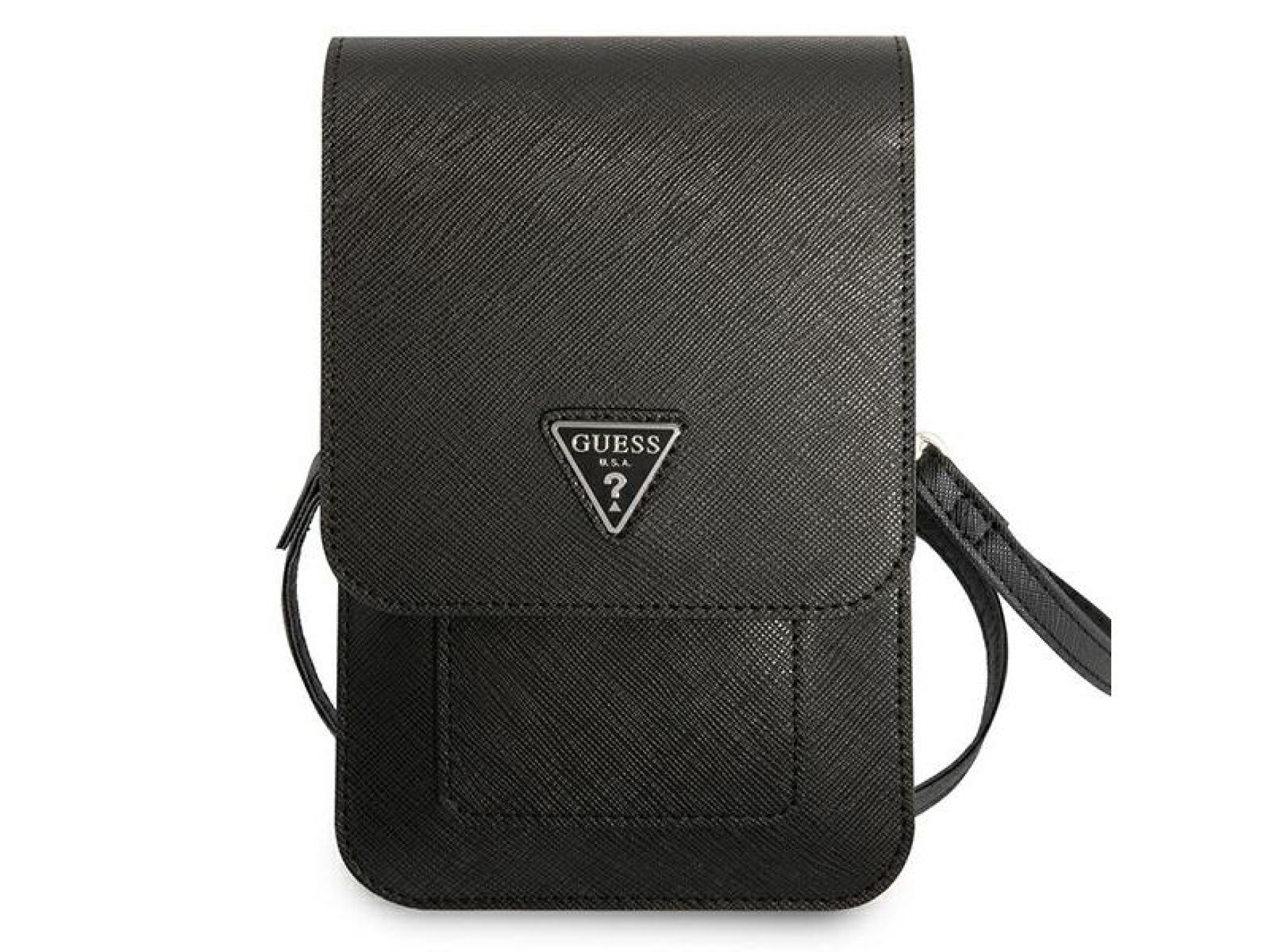 Guess Handbag GUWBSATMBK black / black Saffiano Triangle