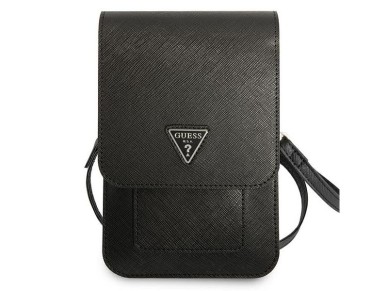 Guess Handbag GUWBSATMBK black / black Saffiano Triangle Guess Handbag GUWBSATMBK black / black Saffiano Triangle