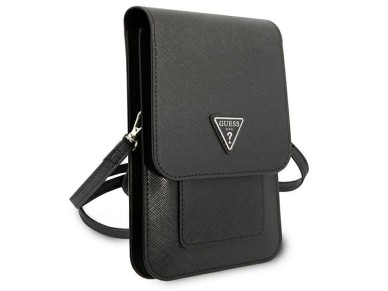 Guess Handbag GUWBSATMBK black / black Saffiano Triangle Guess Handbag GUWBSATMBK black / black Saffiano Triangle