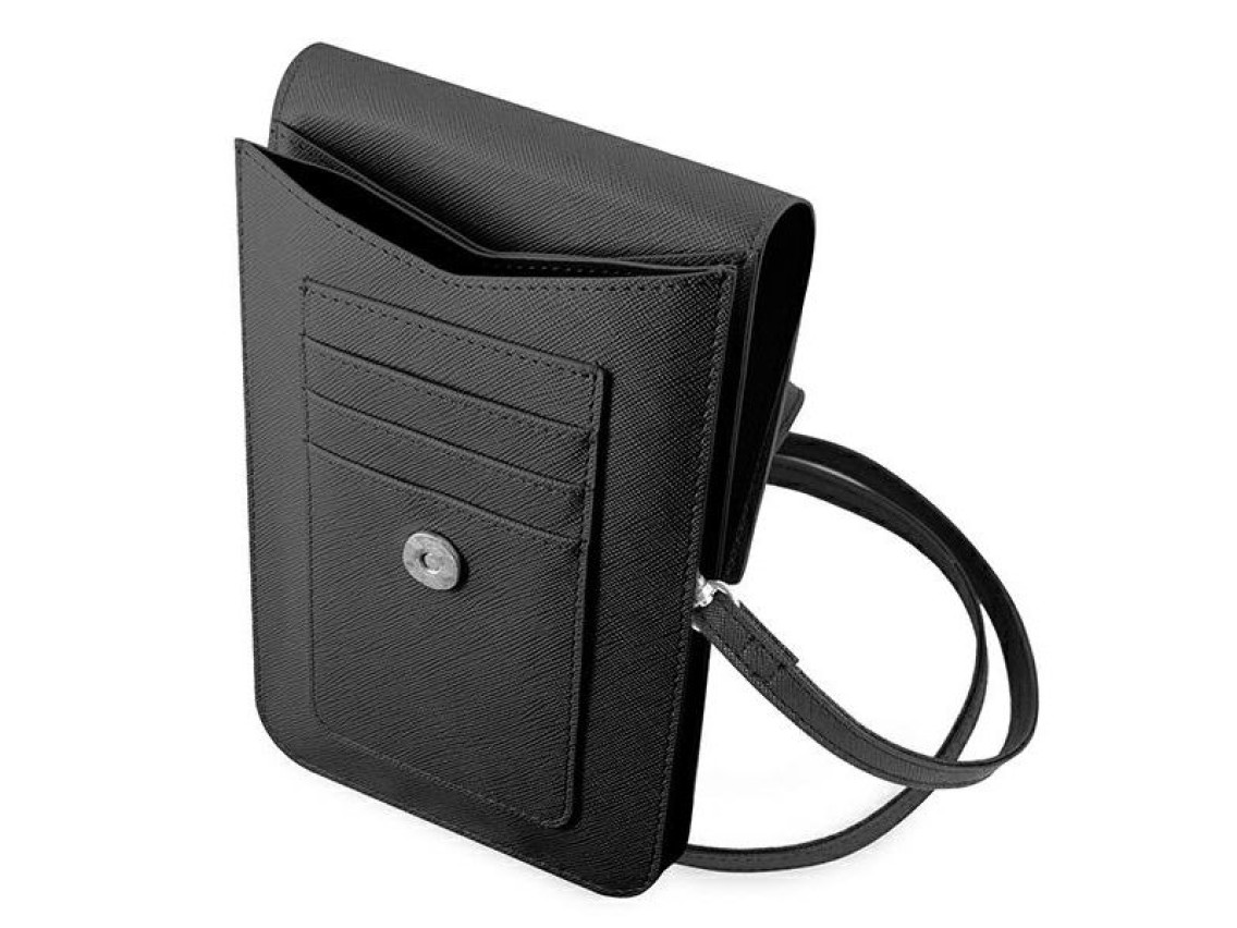 Guess Handbag GUWBSATMBK black / black Saffiano Triangle