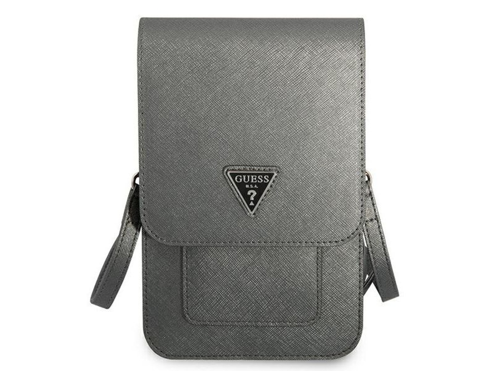 Bolso Guess GUWBSATMGR gris / triángulo Saffiano gris