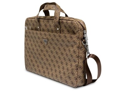 Guess Saffiano 4G Triangle Logo bag for a 16'' laptop - brown Guess Saffiano 4G Triangle Logo bag for a 16'' laptop - brown