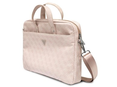 Guess Saffiano 4G Triangle Logo bag for a 16'' laptop - pink Guess Saffiano 4G Triangle Logo bag for a 16'' laptop - pink