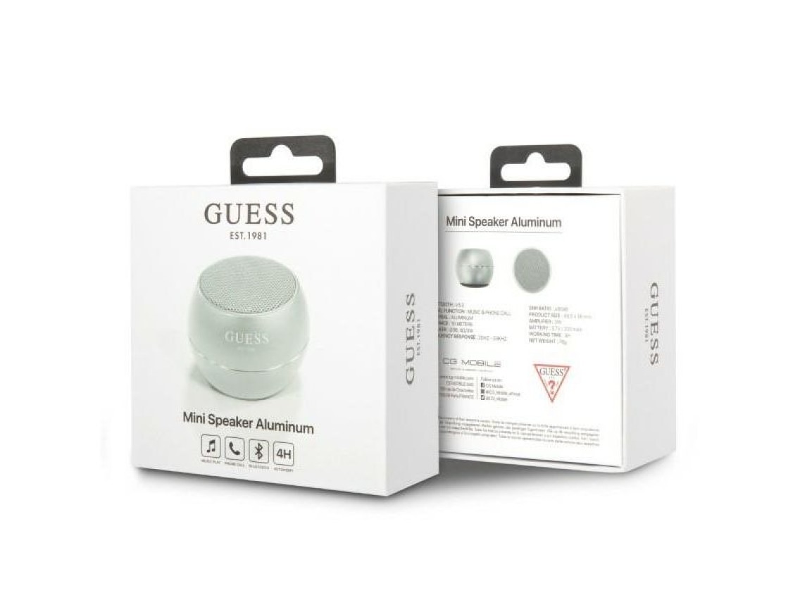 Caixa de som Bluetooth Guess GUWSALGEG Mini cinza / cinza