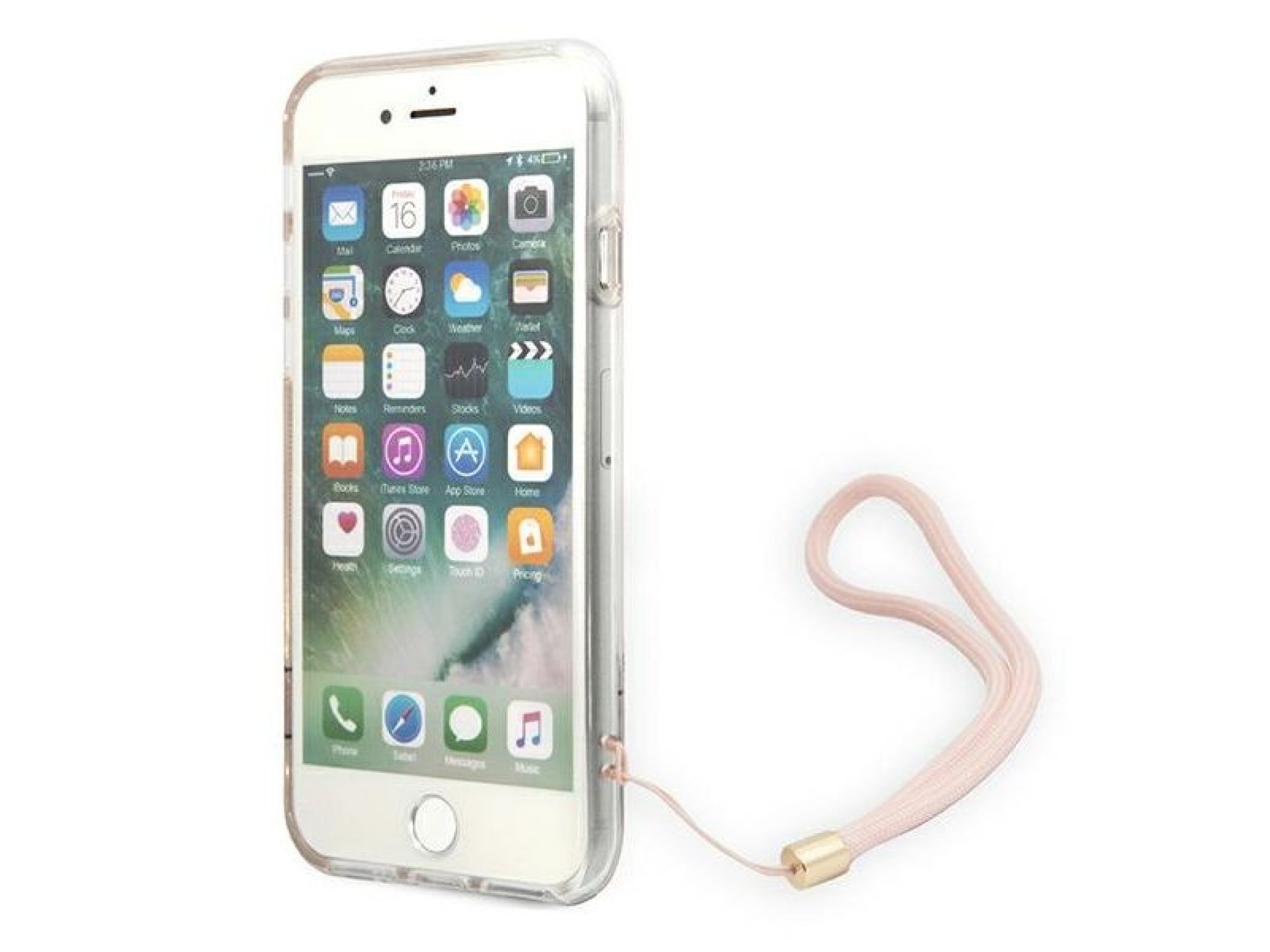 Guess GUOHCI8H4STP iPhone SE 2022 / SE 2020 / 7/ 8 pink/pink hardcase 4G Print Strap