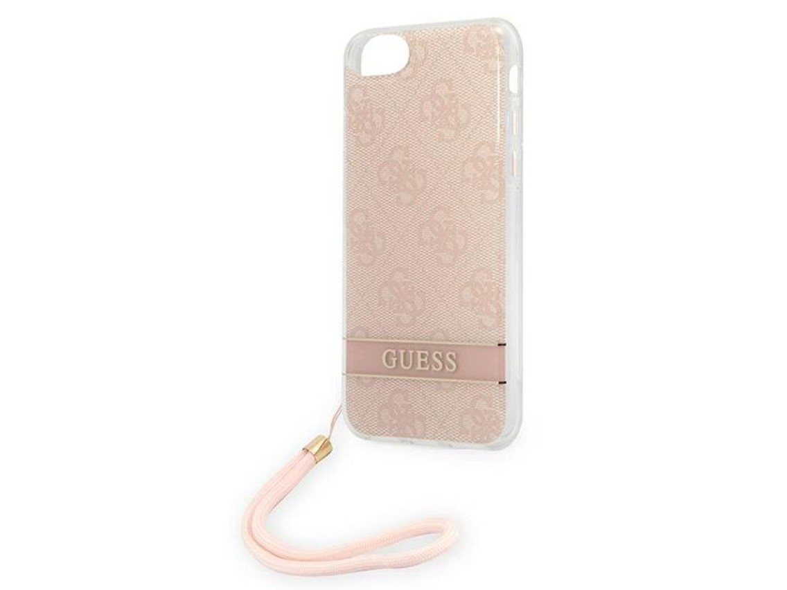 Guess GUOHCI8H4STP iPhone SE 2022 / SE 2020 / 7/ 8 pink/pink hardcase 4G Print Strap