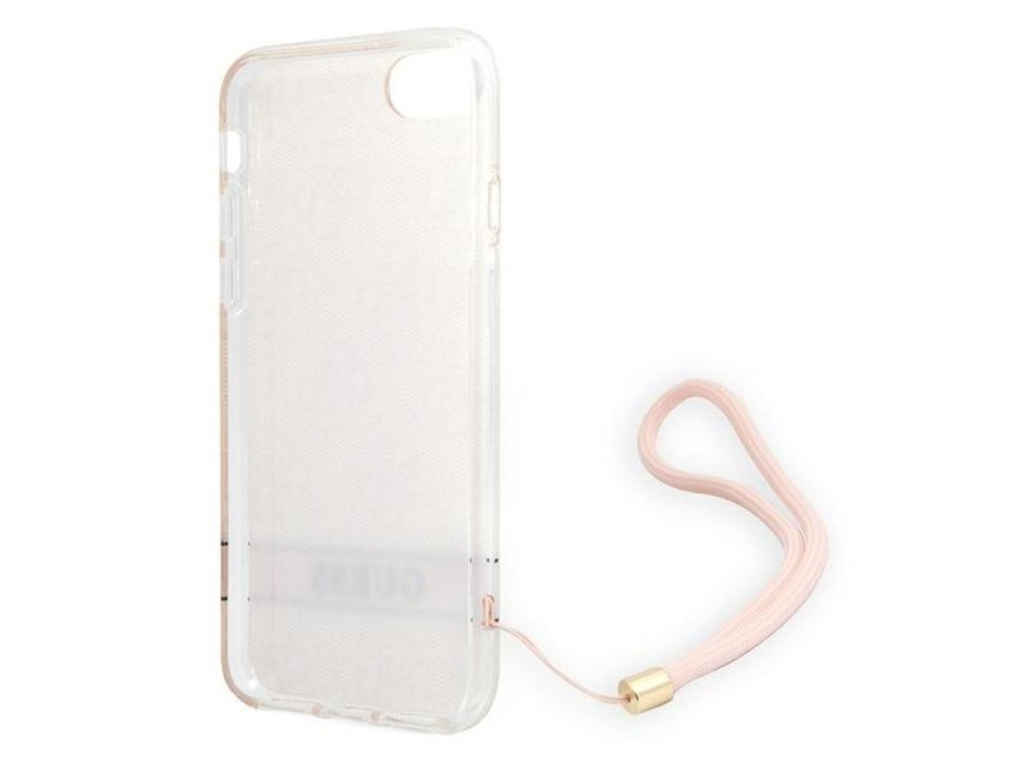 Guess GUOHCI8H4STP iPhone SE 2022 / SE 2020 / 7/ 8 pink/pink hardcase 4G Print Strap