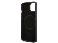 Capa rígida preta/preta Guess GUHMP13MSAPSTK para iPhone 13 de 6,1 polegadas com placa MagSafe e log Capa rígida preta/preta Guess GUHMP13MSAPSTK para iPhone 13 de 6,1 polegadas com placa MagSafe e log