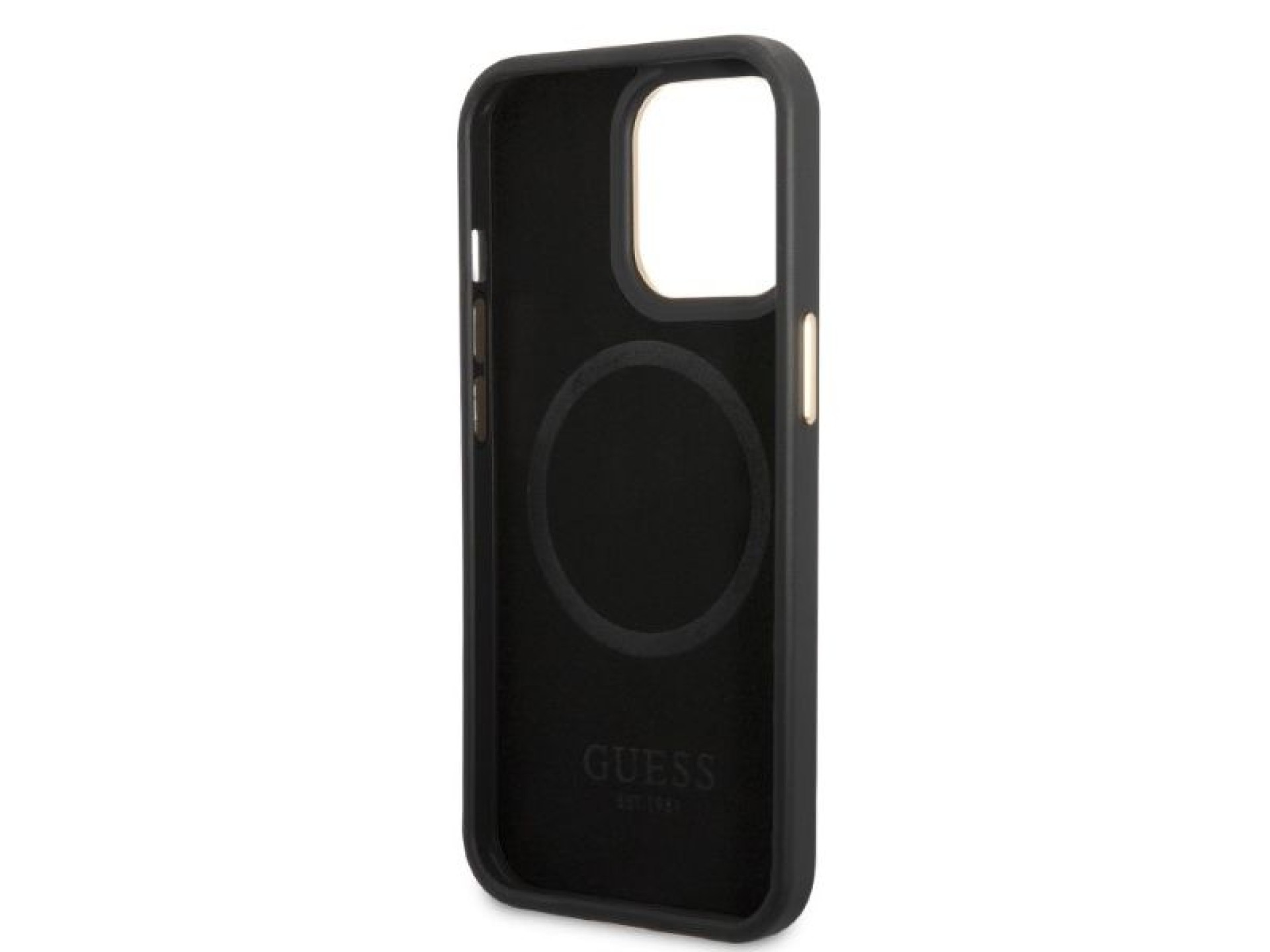 Funda rígida negra Guess GUHMP13LSAPSTK para iPhone 13 Pro / 13 de 6,1