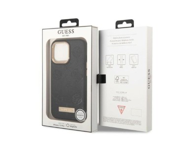 Guess GUHMP13LSAPSTK iPhone 13 Pro / 13 6.1" black/black hardcase Peony Logo Plate MagSafe Guess GUHMP13LSAPSTK iPhone 13 Pro / 13 6.1" black/black hardcase Peony Logo Plate MagSafe