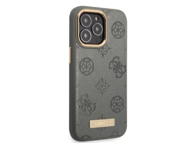 Funda rígida Guess GUHMP13LSAPSTG para iPhone 13 Pro / 13 de 6,1" en gris/gris con placa con logotip Funda rígida Guess GUHMP13LSAPSTG para iPhone 13 Pro / 13 de 6,1" en gris/gris con placa con logotip