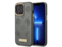 Capa rígida cinza/cinza Guess GUHMP13XSAPSTG para iPhone 13 Pro Max 6.7" com placa de logotipo Peony Capa rígida cinza/cinza Guess GUHMP13XSAPSTG para iPhone 13 Pro Max 6.7" com placa de logotipo Peony