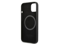 Guess Silicone Logo Plate MagSafe case for iPhone 13 mini - black
