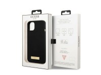 Funda rígida Guess GUHMP13MSPLK para iPhone 13 de 6,1" en color negro/negro, con placa de silicona y Funda rígida Guess GUHMP13MSPLK para iPhone 13 de 6,1" en color negro/negro, con placa de silicona y