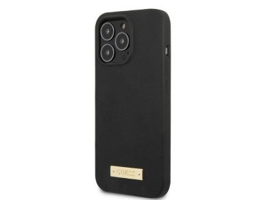 Guess GUHMP13XSPLK iPhone 13 Pro Max 6.7" black/black hard case Silicone Logo Plate MagSafe Guess GUHMP13XSPLK iPhone 13 Pro Max 6.7" black/black hard case Silicone Logo Plate MagSafe