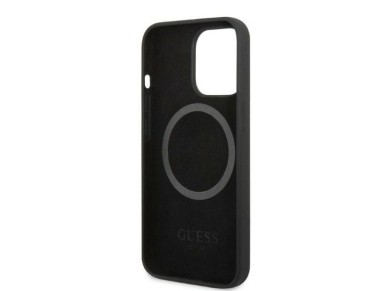 Guess GUHMP13XSPLK iPhone 13 Pro Max 6.7" black/black hard case Silicone Logo Plate MagSafe Guess GUHMP13XSPLK iPhone 13 Pro Max 6.7" black/black hard case Silicone Logo Plate MagSafe
