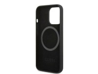Capa rígida preta/preta Guess GUHMP13XSPLK para iPhone 13 Pro Max 6.7" com placa de silicone e MagSa Capa rígida preta/preta Guess GUHMP13XSPLK para iPhone 13 Pro Max 6.7" com placa de silicone e MagSa