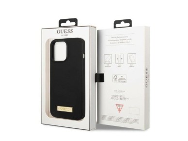 Guess GUHMP13XSPLK iPhone 13 Pro Max 6.7" black/black hard case Silicone Logo Plate MagSafe Guess GUHMP13XSPLK iPhone 13 Pro Max 6.7" black/black hard case Silicone Logo Plate MagSafe