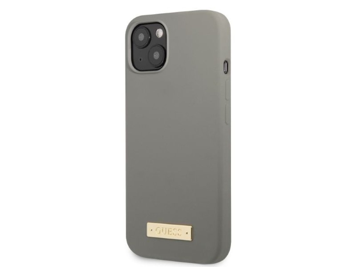 Capa rígida Guess GUHMP13SSPLG para iPhone 13 mini 5.4" cinza/cinza com placa de silicone com logoti