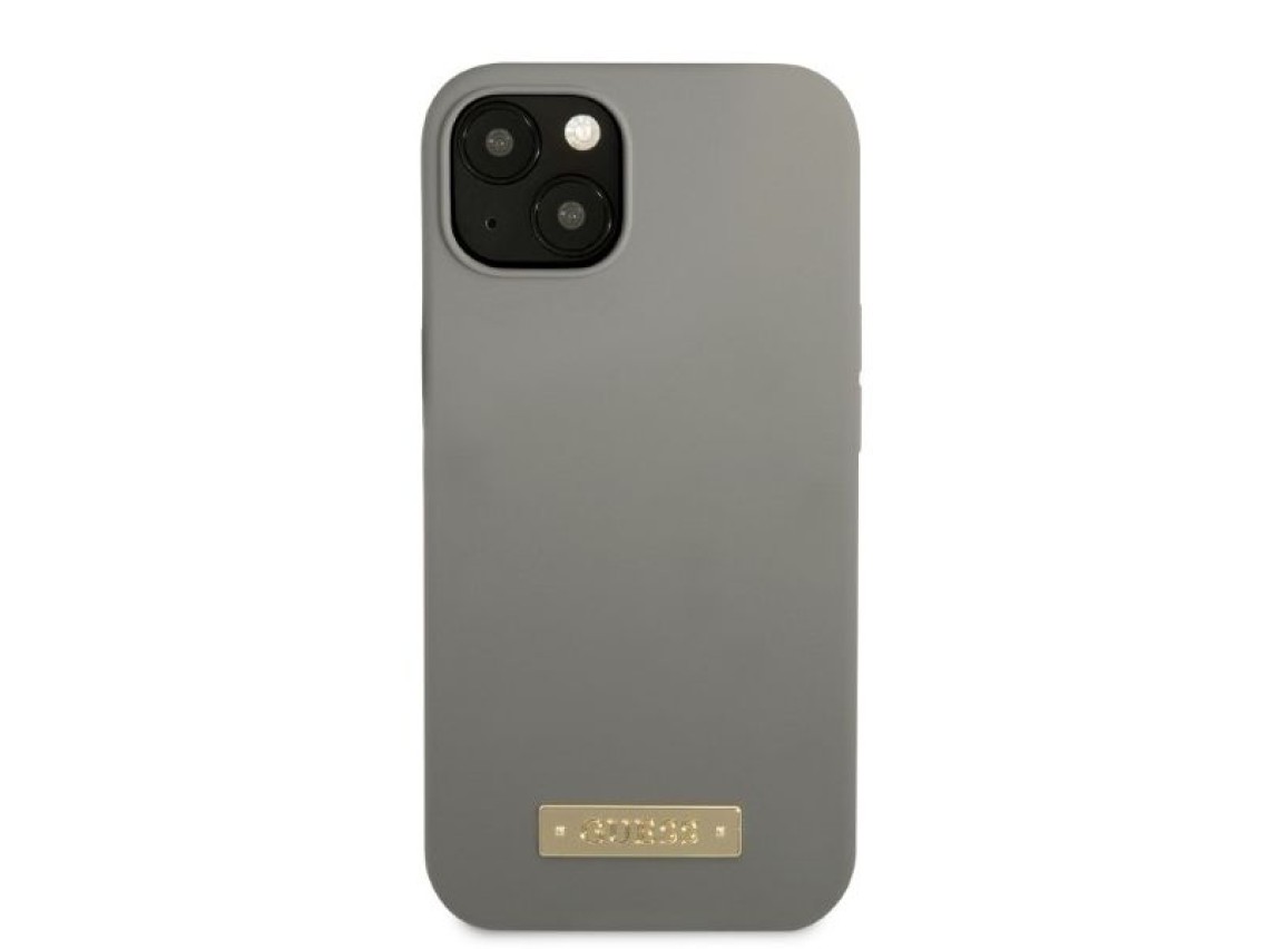 Capa rígida Guess GUHMP13SSPLG para iPhone 13 mini 5.4" cinza/cinza com placa de silicone com logoti