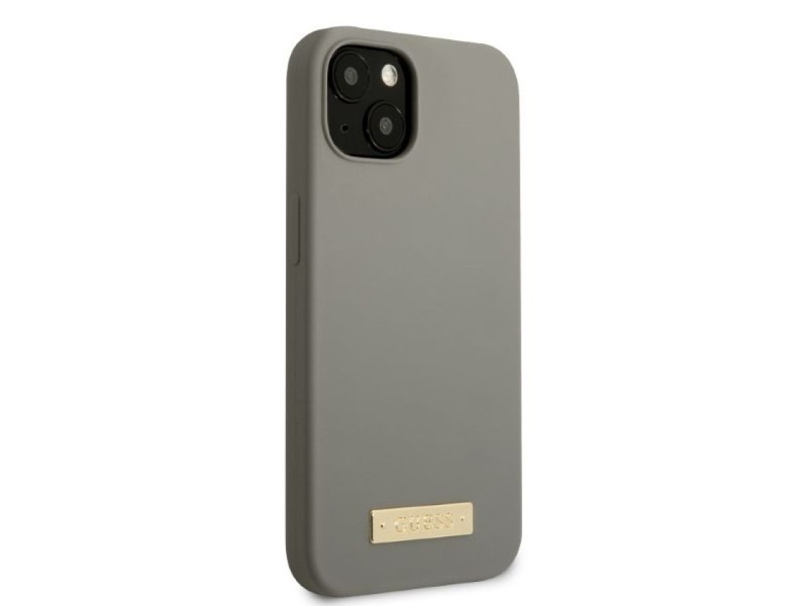Capa rígida Guess GUHMP13SSPLG para iPhone 13 mini 5.4" cinza/cinza com placa de silicone com logoti