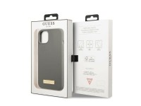 Capa r�gida Guess GUHMP13MSPLG para iPhone 13 de 6,1" cinza/cinza com placa de silicone com logotipo
