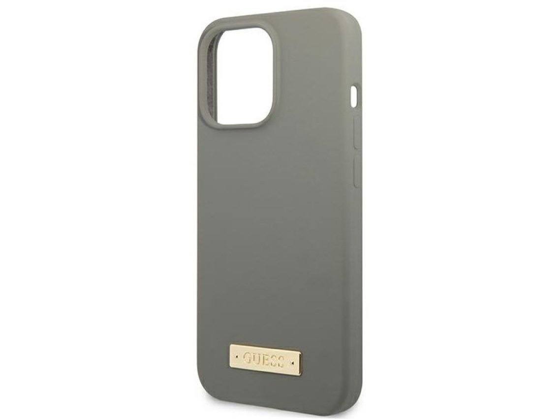 Guess GUHMP13XSPLG iPhone 13 Pro Max 6.7" grey/grey hard case Silicone Logo Plate MagSafe