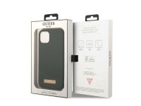 Capa rígida Guess GUHMP13MSBPLA para iPhone 13 de 6,1" nas cores verde/cáqui, com placa de silicone Capa rígida Guess GUHMP13MSBPLA para iPhone 13 de 6,1" nas cores verde/cáqui, com placa de silicone