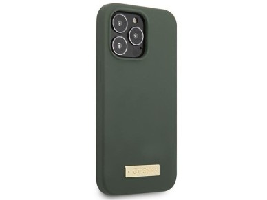 Guess Silicone Logo Plate MagSafe case for iPhone 13 Pro / iPhone 13 - green Guess Silicone Logo Plate MagSafe case for iPhone 13 Pro / iPhone 13 - green