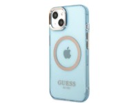 Guess Gold Outline Translucent MagSafe case for iPhone 13 - blue Guess Gold Outline Translucent MagSafe case for iPhone 13 - blue