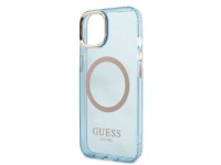 Guess Gold Outline Translucent MagSafe case for iPhone 13 - blue Guess Gold Outline Translucent MagSafe case for iPhone 13 - blue