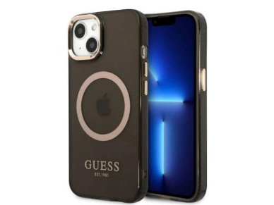 Guess Gold Outline Translucent MagSafe case for iPhone 13 - black Guess Gold Outline Translucent MagSafe case for iPhone 13 - black