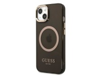 Capa Guess Gold Outline Translucent MagSafe para iPhone 13 - preta Capa Guess Gold Outline Translucent MagSafe para iPhone 13 - preta