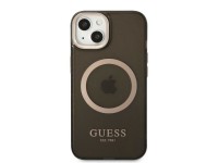 Capa Guess Gold Outline Translucent MagSafe para iPhone 13 - preta Capa Guess Gold Outline Translucent MagSafe para iPhone 13 - preta