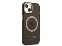 Capa Guess Gold Outline Translucent MagSafe para iPhone 13 - preta Capa Guess Gold Outline Translucent MagSafe para iPhone 13 - preta