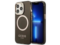 Funda translúcida Guess Gold Outline MagSafe para iPhone 13 Pro Max - negra Funda translúcida Guess Gold Outline MagSafe para iPhone 13 Pro Max - negra