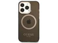 Funda translúcida Guess Gold Outline MagSafe para iPhone 13 Pro Max - negra Funda translúcida Guess Gold Outline MagSafe para iPhone 13 Pro Max - negra