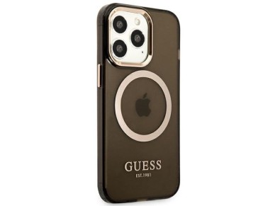 Funda translúcida Guess Gold Outline MagSafe para iPhone 13 Pro Max - negra Funda translúcida Guess Gold Outline MagSafe para iPhone 13 Pro Max - negra