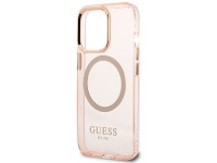Guess GUHMP13LHTCMP iPhone 13 Pro / 13 6.1" pink/pink hard case Gold Outline Translucent MagSafe Guess GUHMP13LHTCMP iPhone 13 Pro / 13 6.1" pink/pink hard case Gold Outline Translucent MagSafe