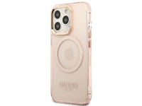 Capa Guess Gold Outline Translucent MagSafe para iPhone 13 Pro Max - rosa Capa Guess Gold Outline Translucent MagSafe para iPhone 13 Pro Max - rosa