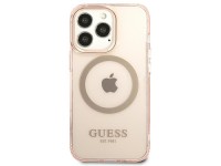 Capa Guess Gold Outline Translucent MagSafe para iPhone 13 Pro Max - rosa Capa Guess Gold Outline Translucent MagSafe para iPhone 13 Pro Max - rosa