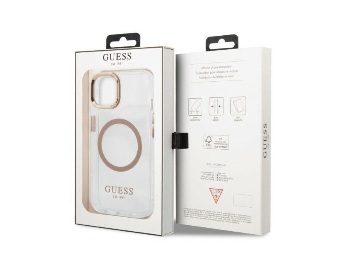 Guess GUHMP13MHTRMD iPhone 13 6.1 "gold / gold hard case Metal Outline Magsafe