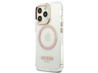 Capa rígida dourada Guess GUHMP13XHTRMD para iPhone 13 Pro Max de 6,7 polegadas com contorno metálic Capa rígida dourada Guess GUHMP13XHTRMD para iPhone 13 Pro Max de 6,7 polegadas com contorno metálic