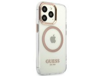 Capa rígida dourada Guess GUHMP13XHTRMD para iPhone 13 Pro Max de 6,7 polegadas com contorno metálic Capa rígida dourada Guess GUHMP13XHTRMD para iPhone 13 Pro Max de 6,7 polegadas com contorno metálic
