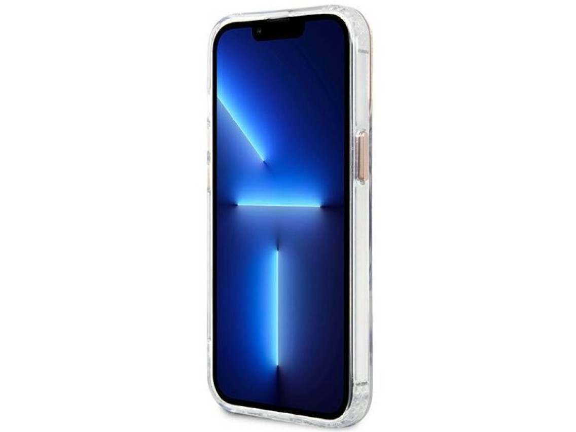 Capa rígida dourada Guess GUHMP13XHTRMD para iPhone 13 Pro Max de 6,7 polegadas com contorno metálic